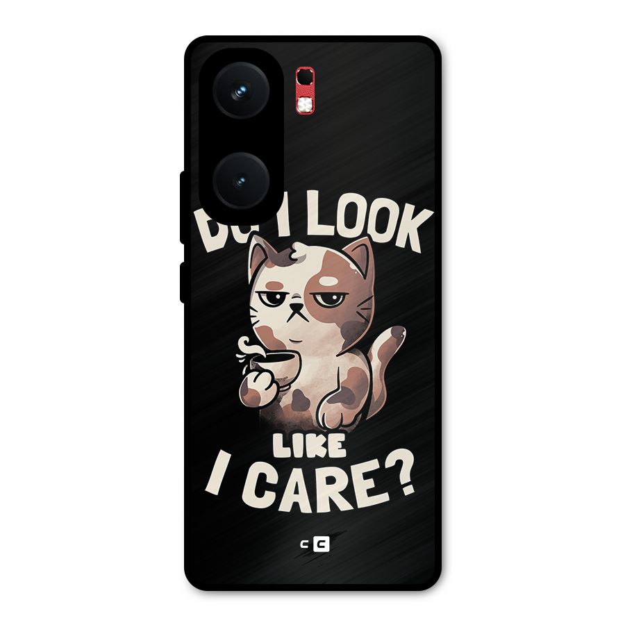 Cat Look Like Care Metal Back Case for iQOO Neo 9 Pro