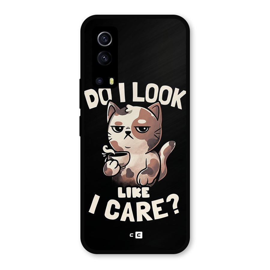 Cat Look Like Care Metal Back Case for iQOO Z3