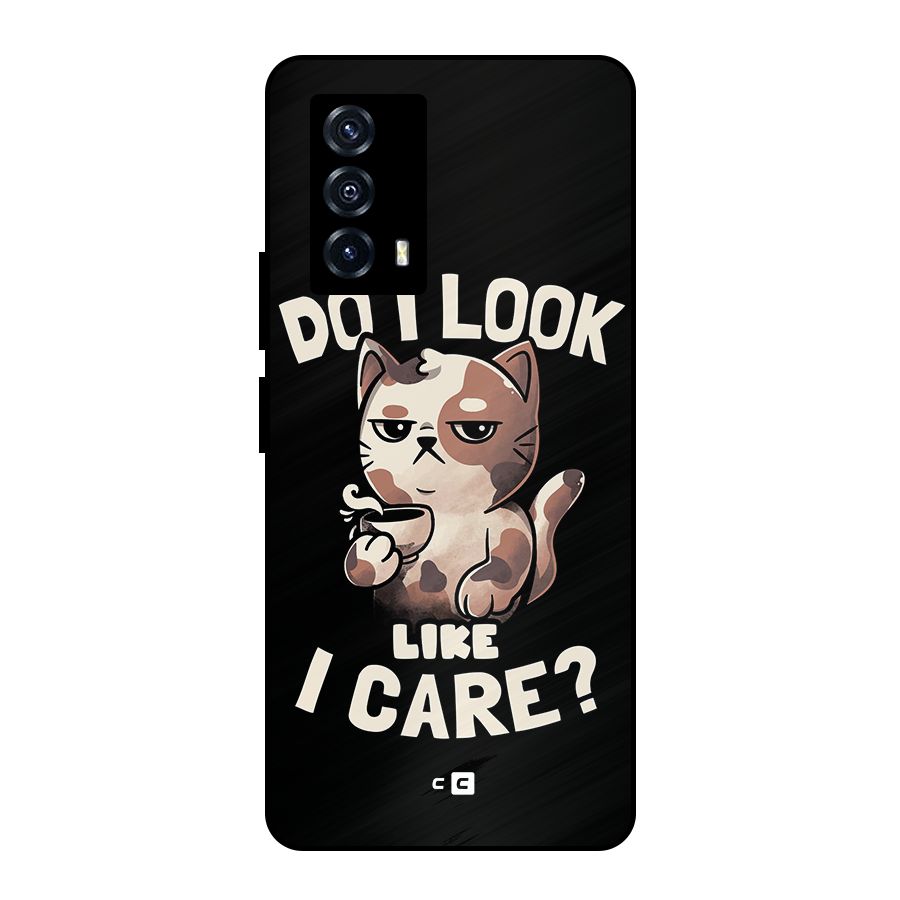 Cat Look Like Care Metal Back Case for iQOO Z5