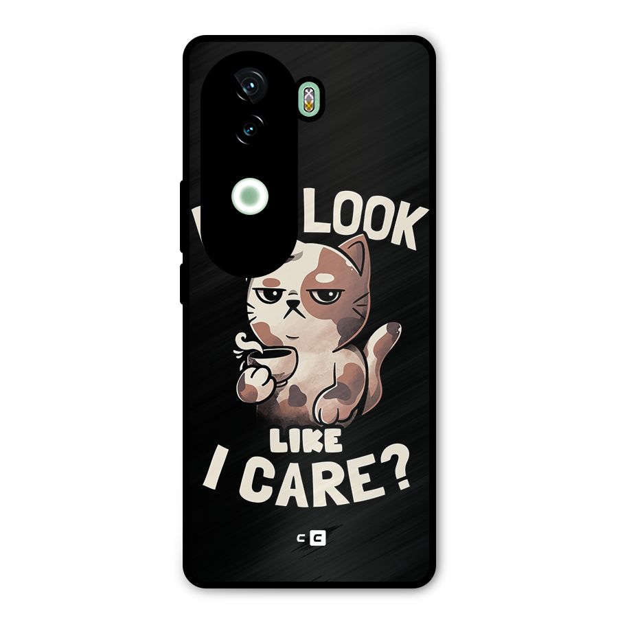 Cat Look Like Care Metal Back Case for iQOO Z9s