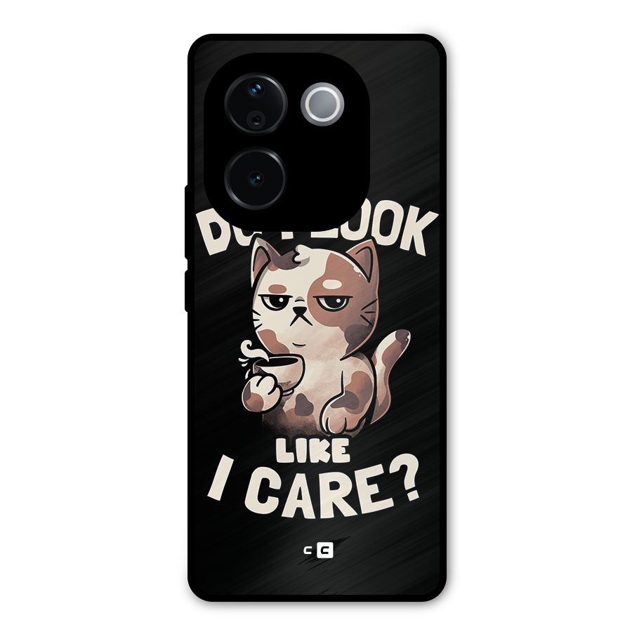 Cat Look Like Care Metal Back Case for iQOO Z9s Pro