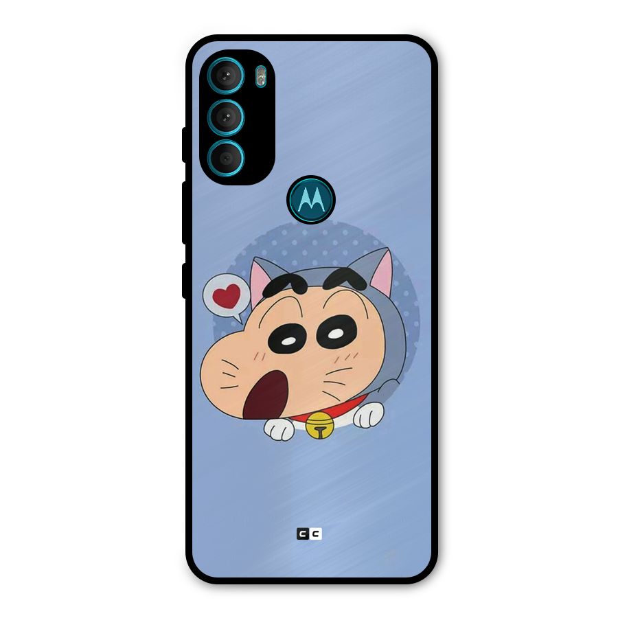 Cat Shinchan Metal Back Case for Moto G71 5G