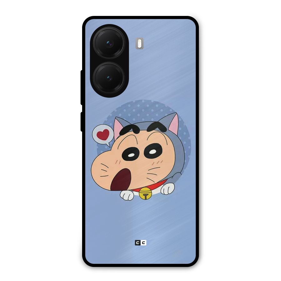 Cat Shinchan Metal Back Case for Poco X7 Pro