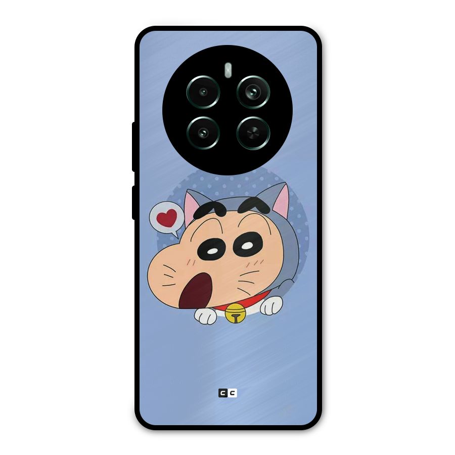 Cat Shinchan Metal Back Case for Realme 12 Plus