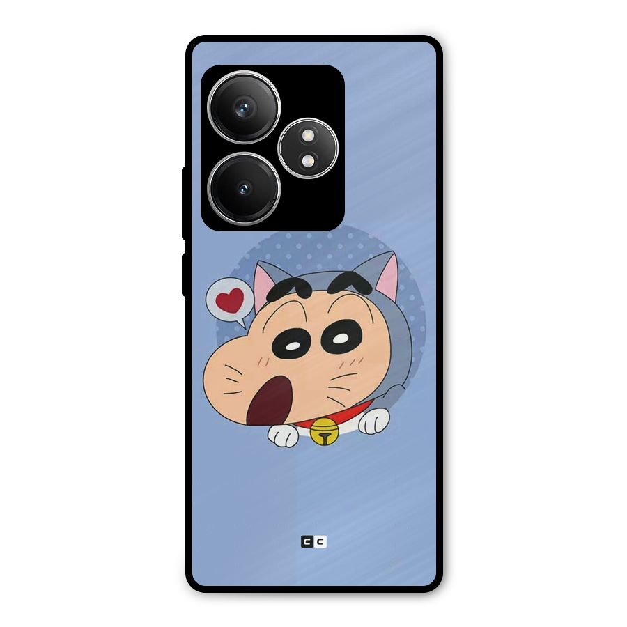 Cat Shinchan Metal Back Case for Realme GT 6T