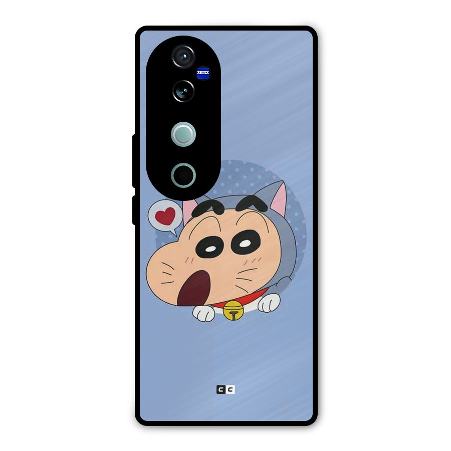 Cat Shinchan Metal Back Case for Vivo V40 Pro