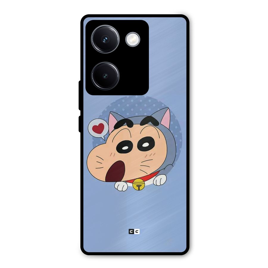 Cat Shinchan Metal Back Case for Vivo Y300 Plus