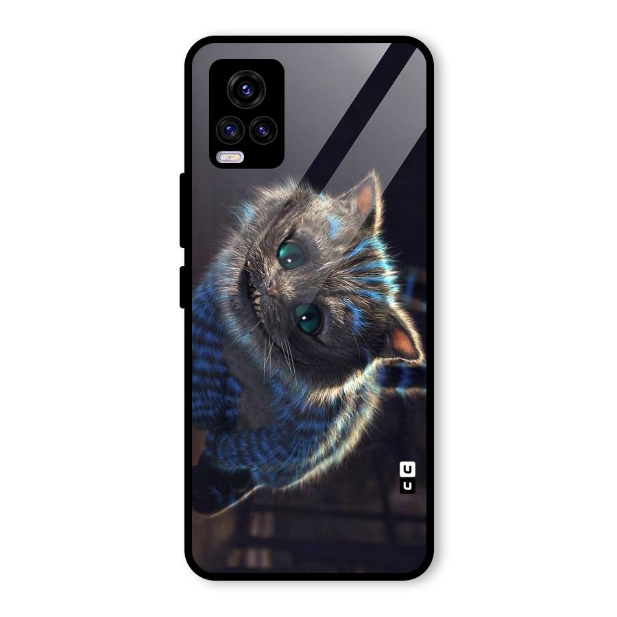 Cat Smile Glass Back Case for Vivo V20 2021