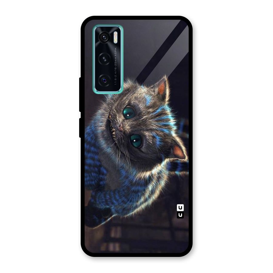 Cat Smile Glass Back Case for Vivo V20 SE