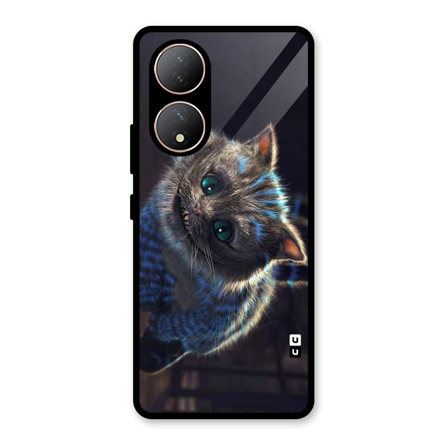 Cat Smile Glass Back Case for Vivo Y100A