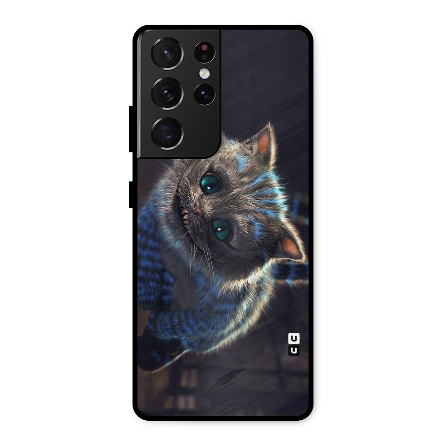 Cat Smile Metal Back Case for Galaxy S21 Ultra 5G