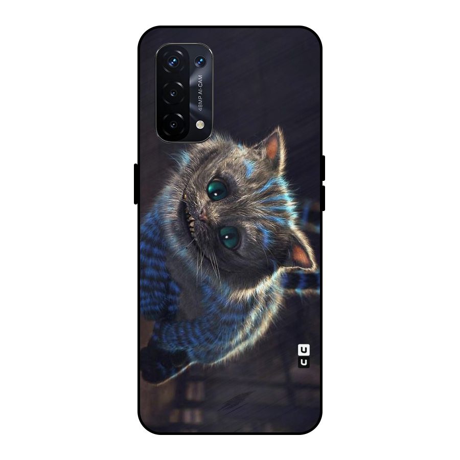 Cat Smile Metal Back Case for Oppo A74 5G