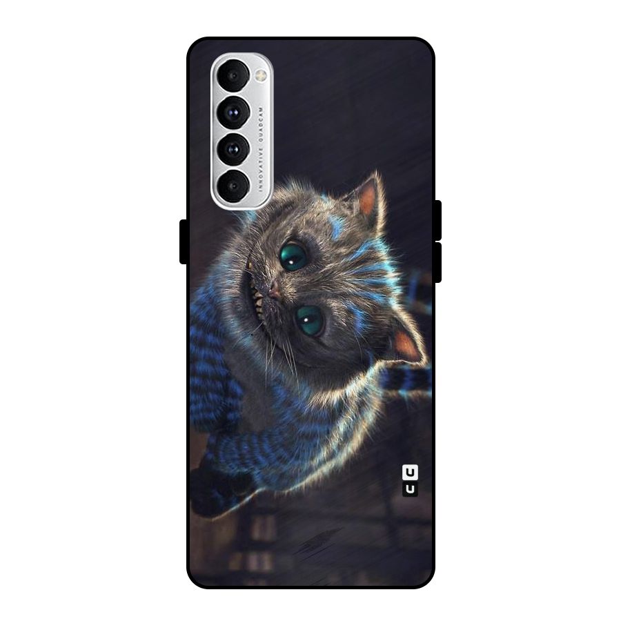 Cat Smile Metal Back Case for Oppo Reno4 Pro