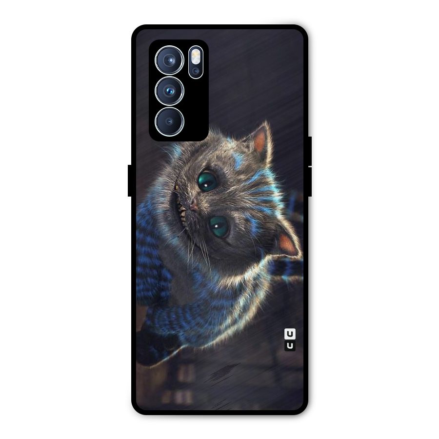 Cat Smile Metal Back Case for Oppo Reno6 Pro 5G