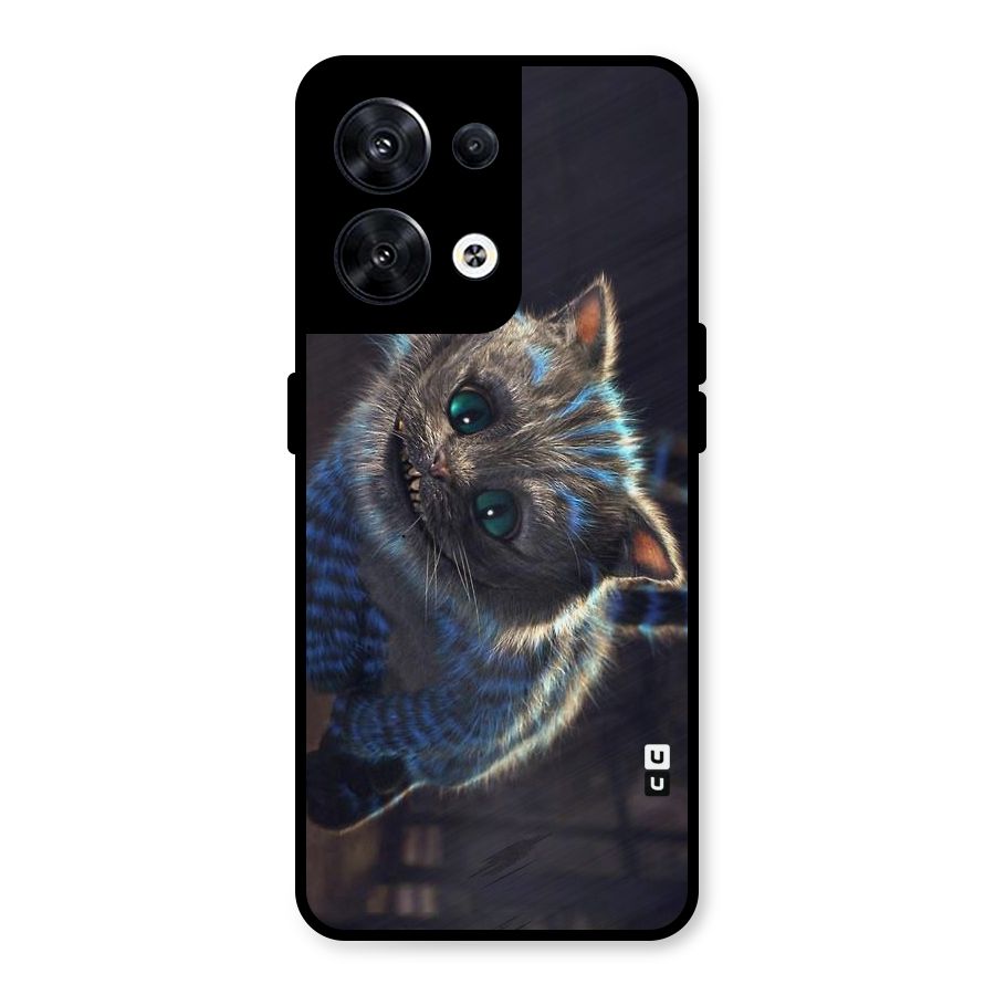 Cat Smile Metal Back Case for Oppo Reno8 5G