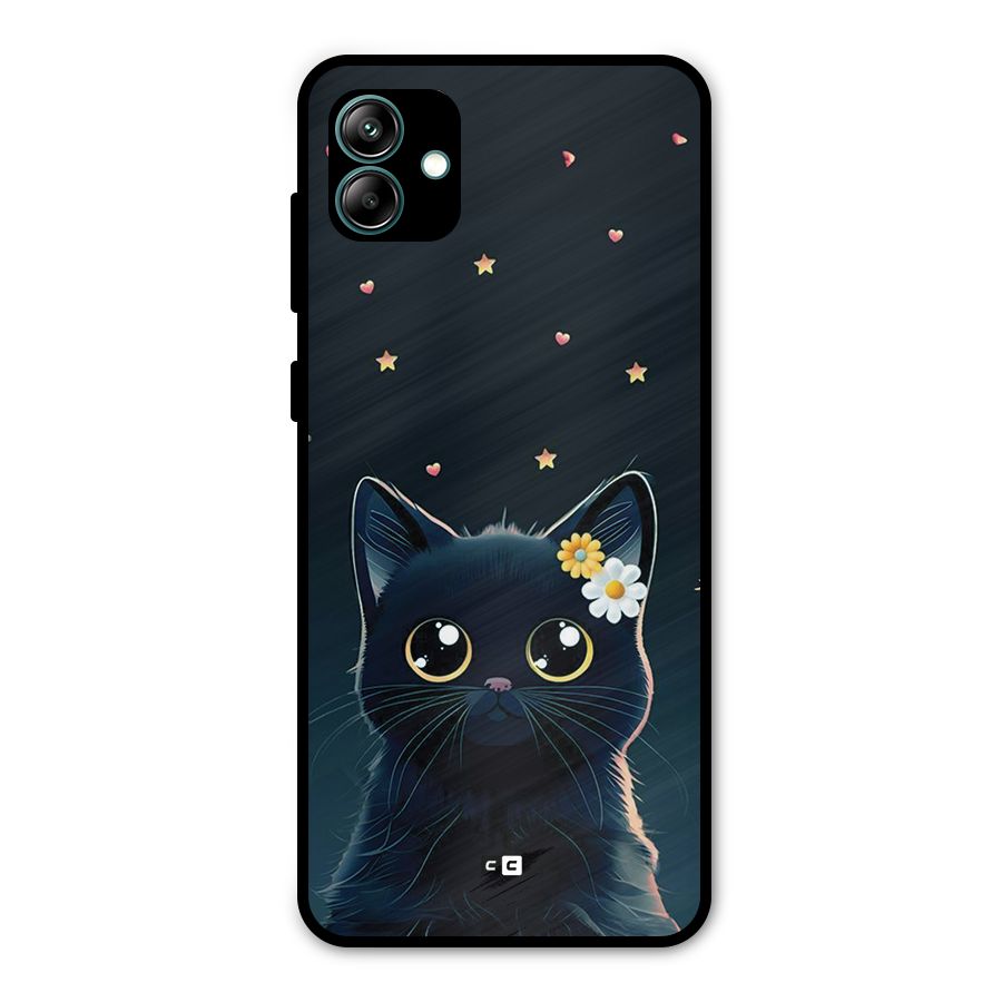 Cat With Flowers Metal Back Case for Galaxy A04