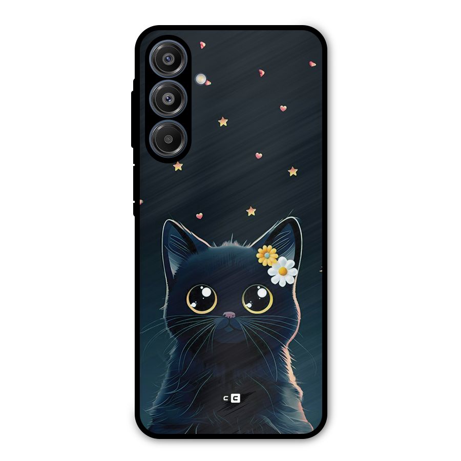 Cat With Flowers Metal Back Case for Galaxy A16 5G