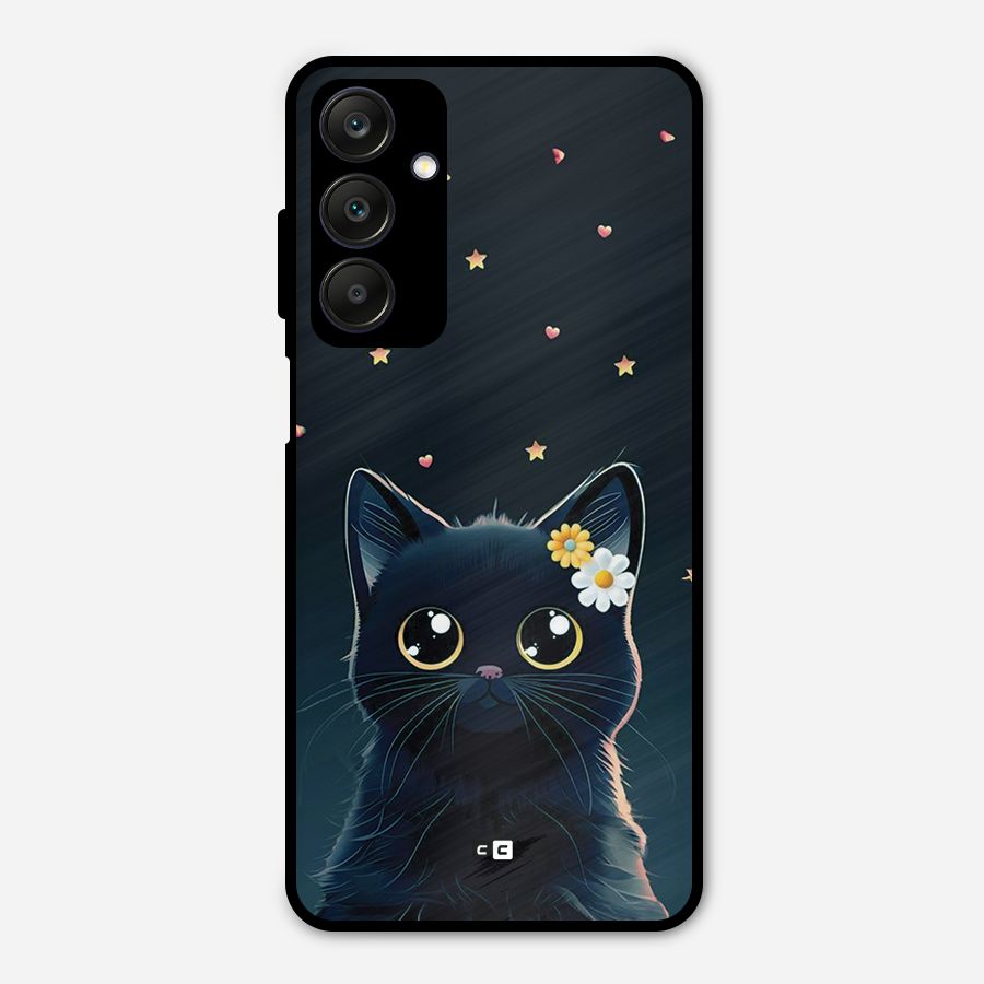 Cat With Flowers Metal Back Case for Galaxy A25 5G