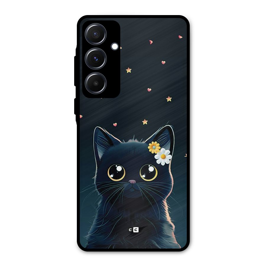 Cat With Flowers Metal Back Case for Galaxy A55
