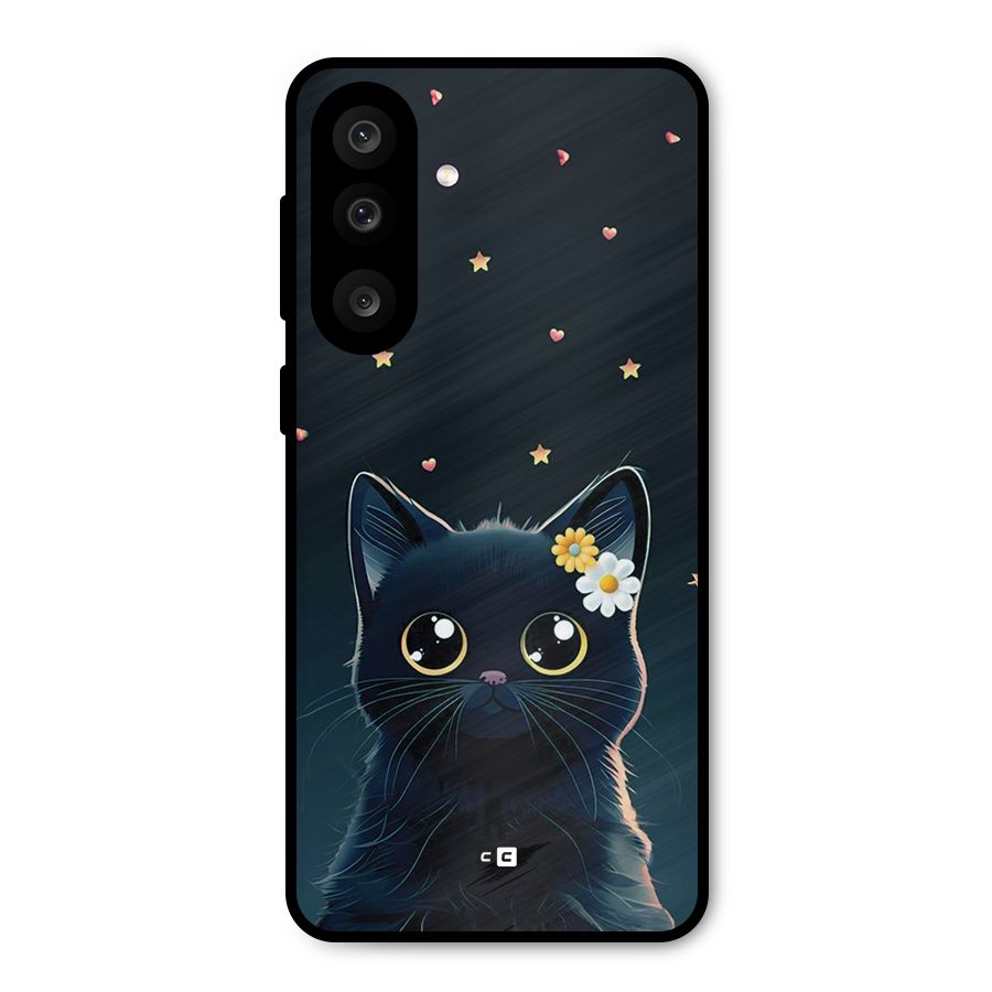 Cat With Flowers Metal Back Case for Galaxy M56