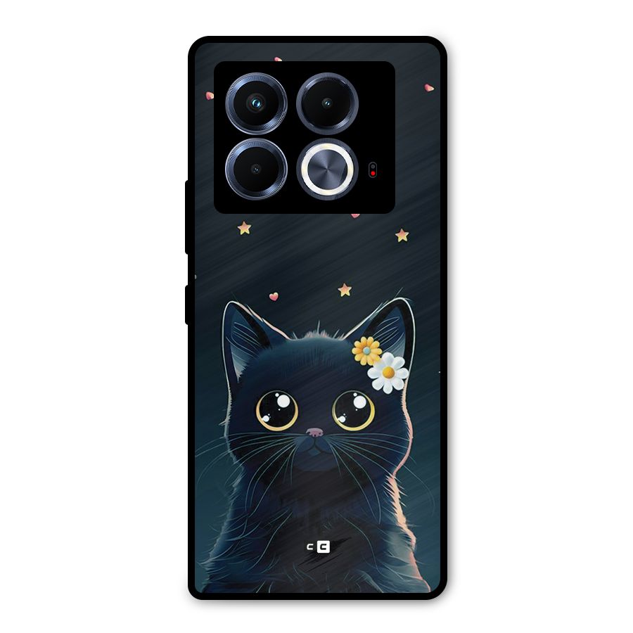 Cat With Flowers Metal Back Case for Infinix Note 40 5G