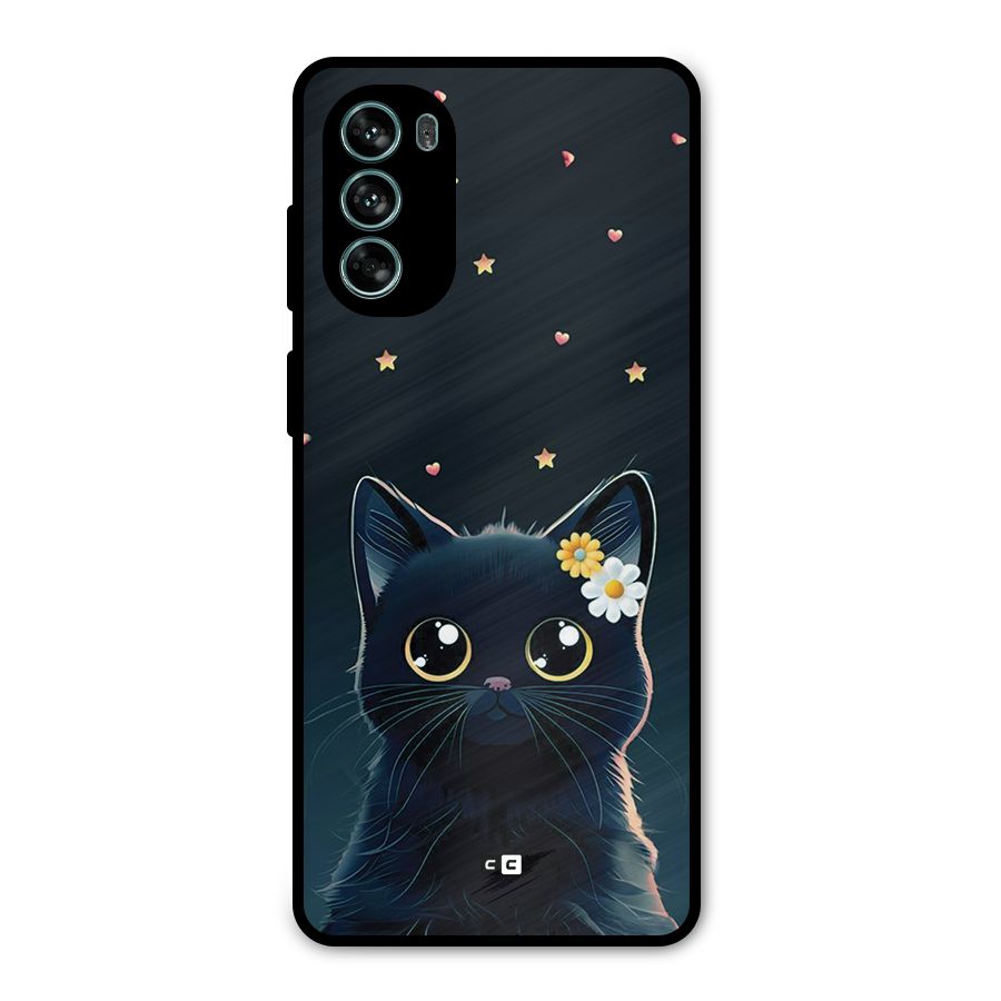 Cat With Flowers Metal Back Case for Moto G62