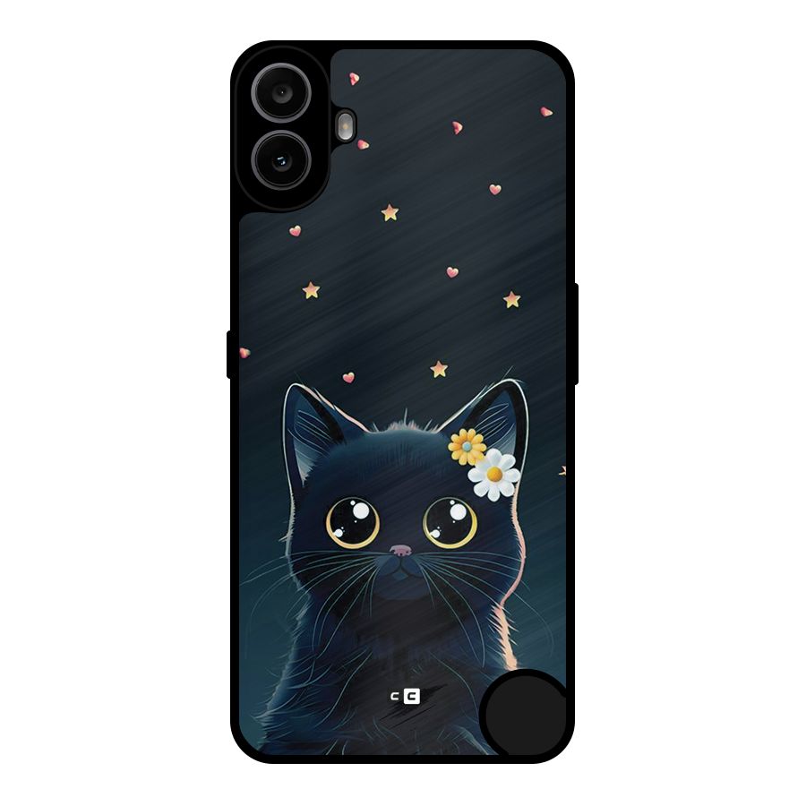 Cat With Flowers Metal Back Case for Nothing CMF Phone 1