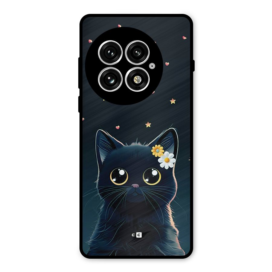 Cat With Flowers Metal Back Case for OnePlus 13
