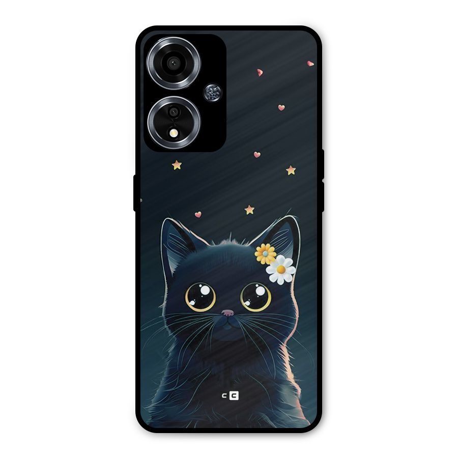 Cat With Flowers Metal Back Case for Oppo A59