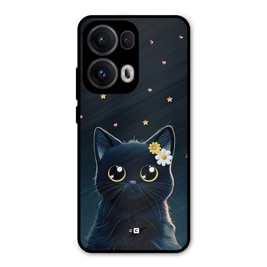 Cat With Flowers Metal Back Case for Oppo Reno13 Pro