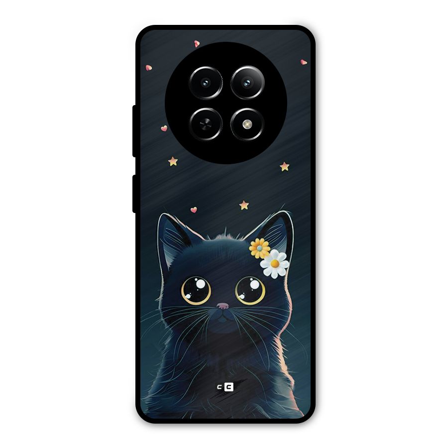 Cat With Flowers Metal Back Case for Realme 13