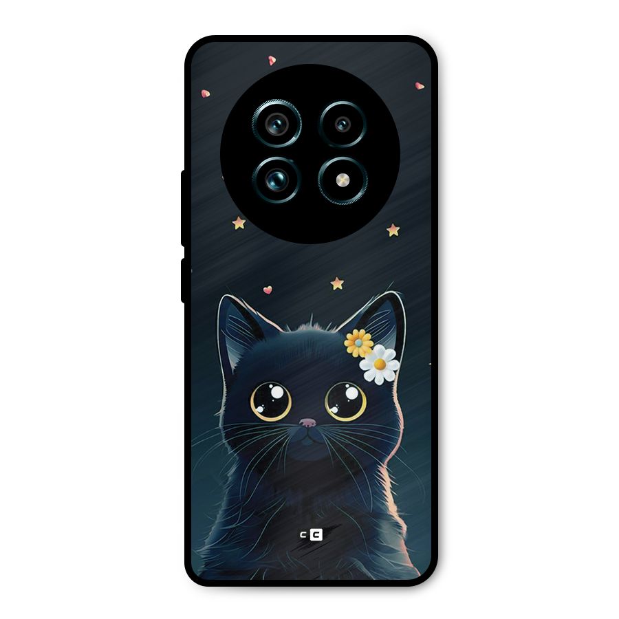 Cat With Flowers Metal Back Case for Realme 13 Pro Plus