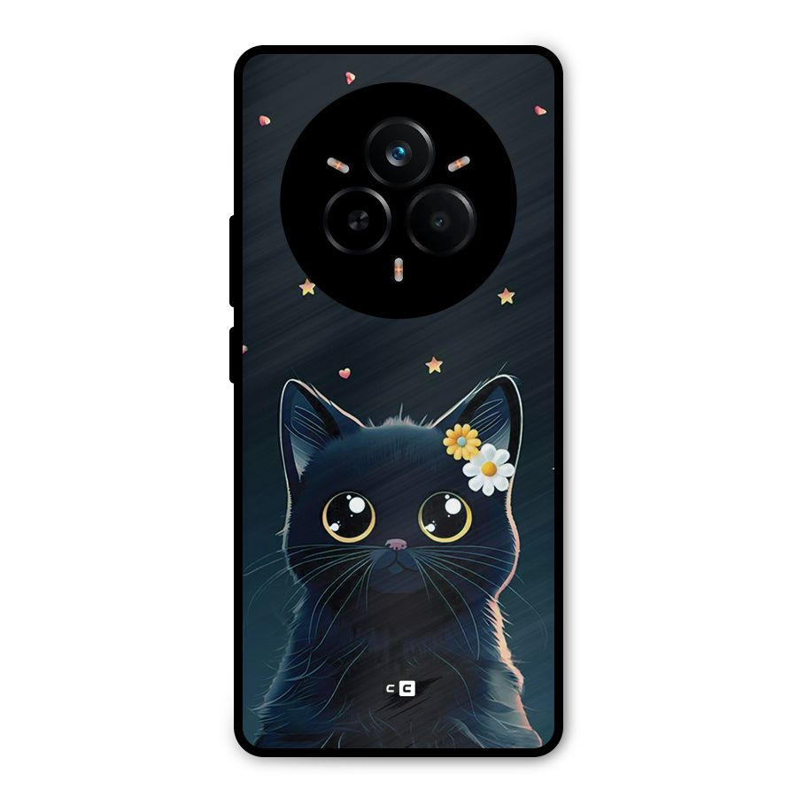 Cat With Flowers Metal Back Case for Realme 14 Pro
