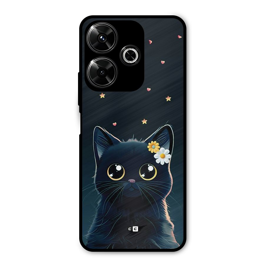 Cat With Flowers Metal Back Case for Redmi 13 5G