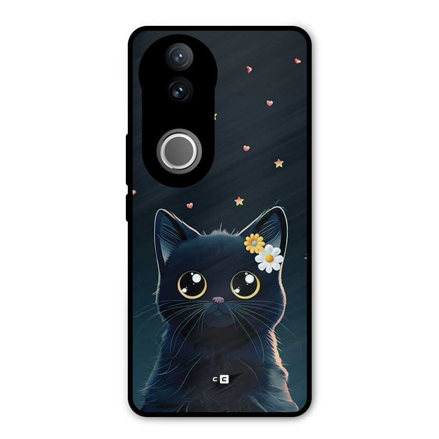 Cat With Flowers Metal Back Case for Vivo V50