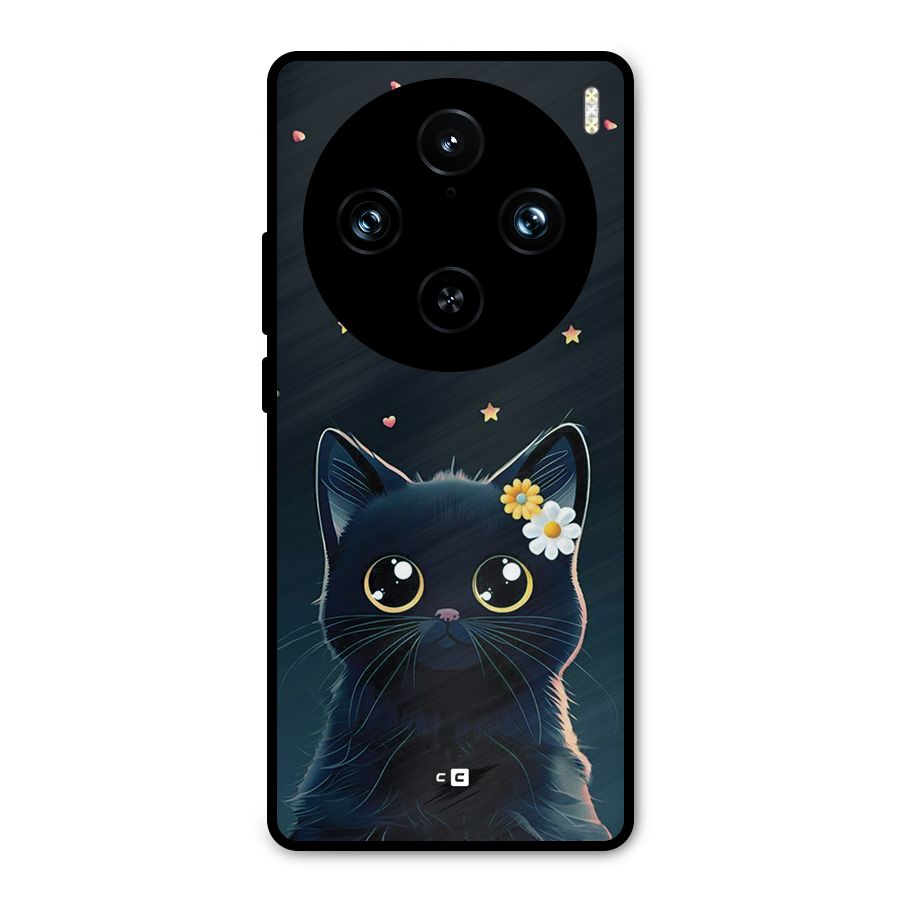 Cat With Flowers Metal Back Case for Vivo X100 Pro