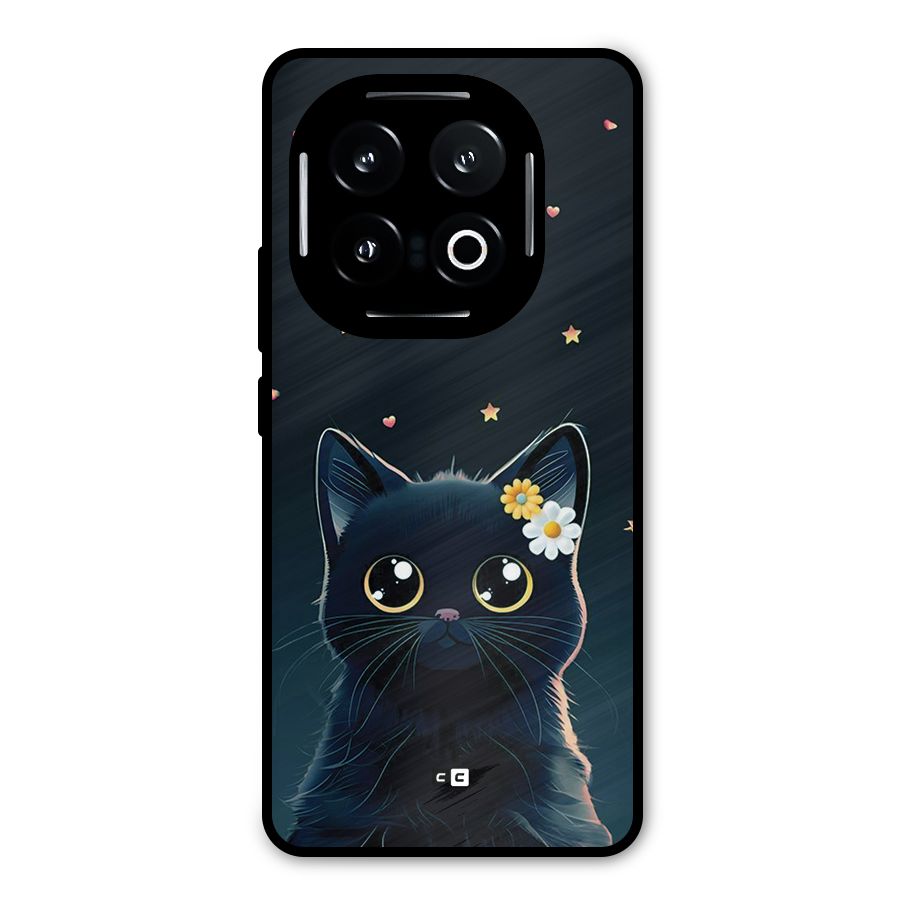 Cat With Flowers Metal Back Case for iQOO 13