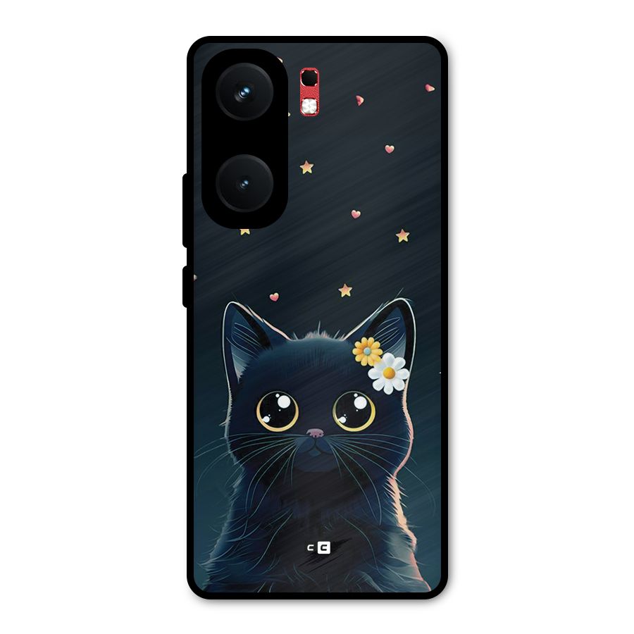 Cat With Flowers Metal Back Case for iQOO Neo 9 Pro