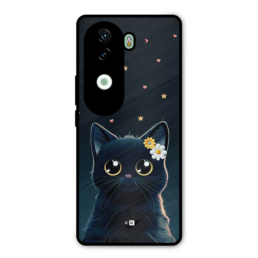 Cat With Flowers Metal Back Case for iQOO Z9s