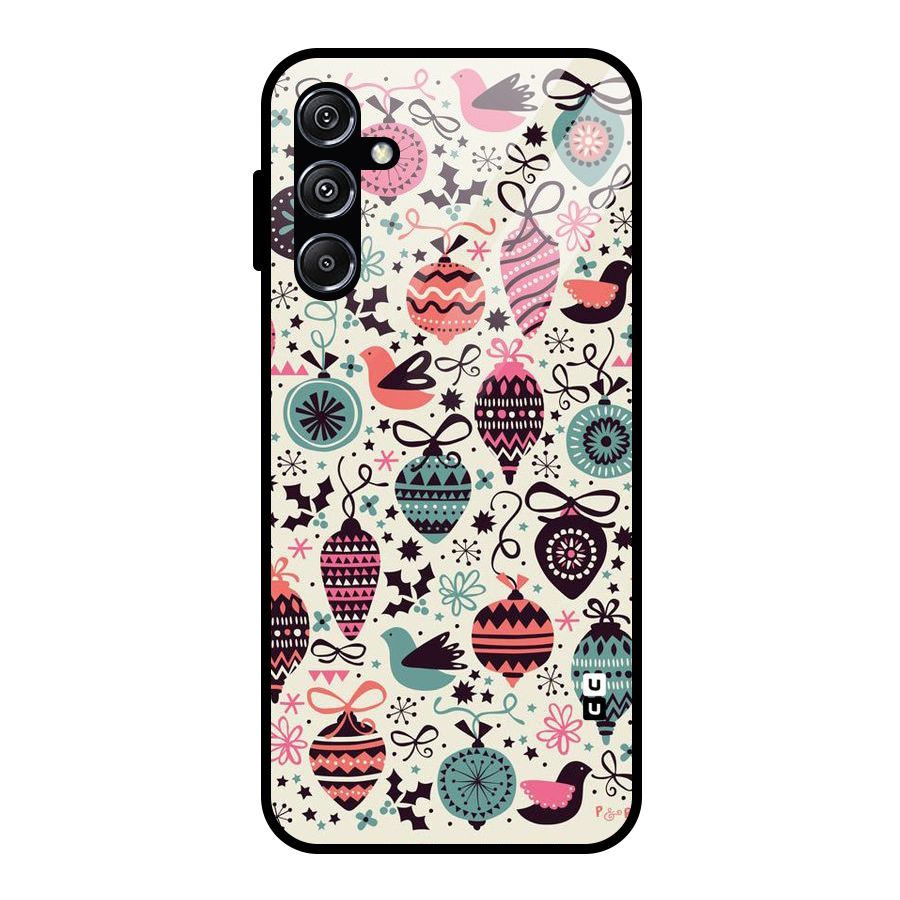 Celebration Pattern Glass Back Case for Galaxy M34 5G