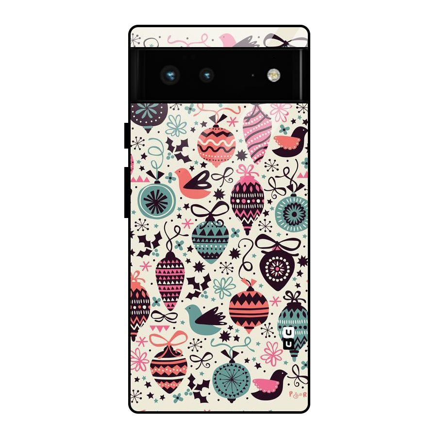 Celebration Pattern Glass Back Case for Google Pixel 6