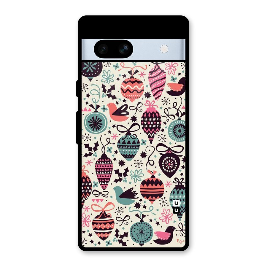 Celebration Pattern Glass Back Case for Google Pixel 7a