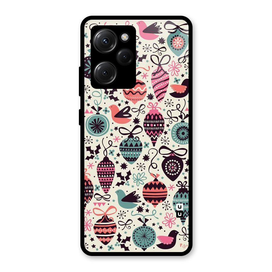 Celebration Pattern Glass Back Case for Poco X5 Pro