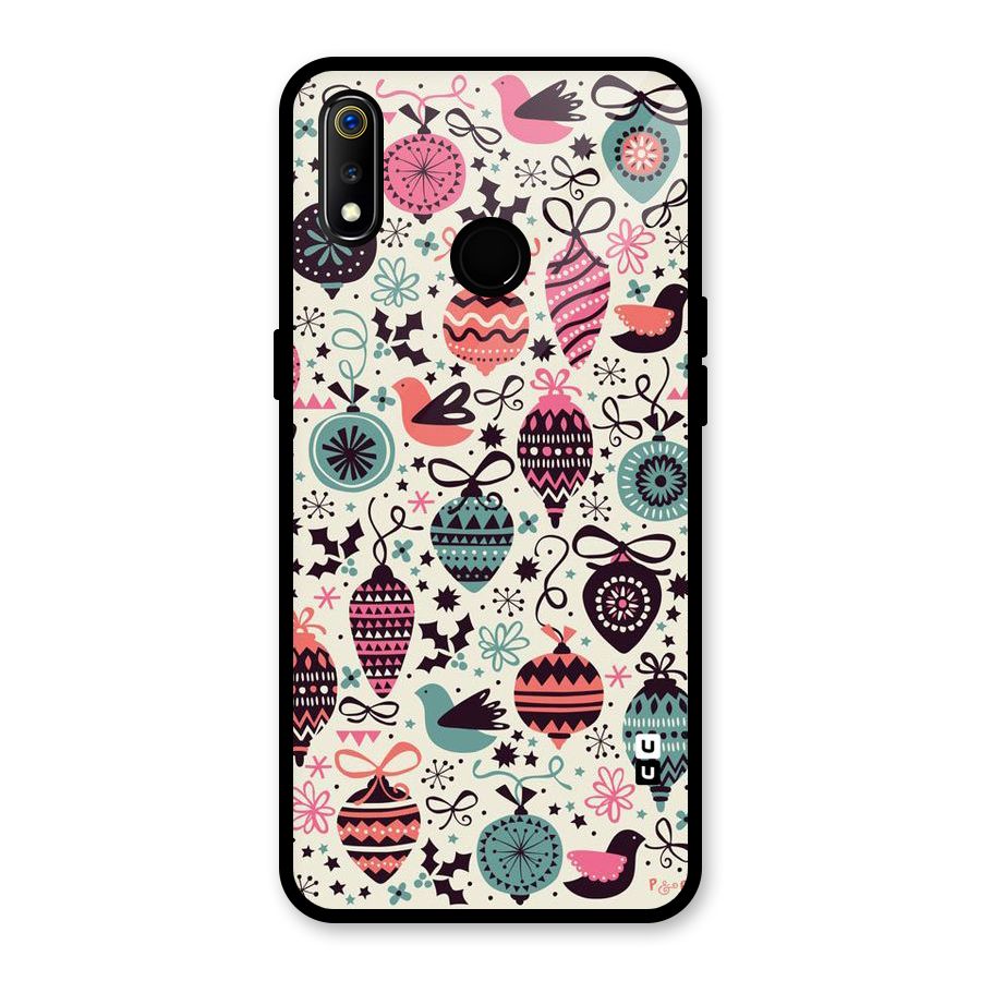 Celebration Pattern Glass Back Case for Realme 3i