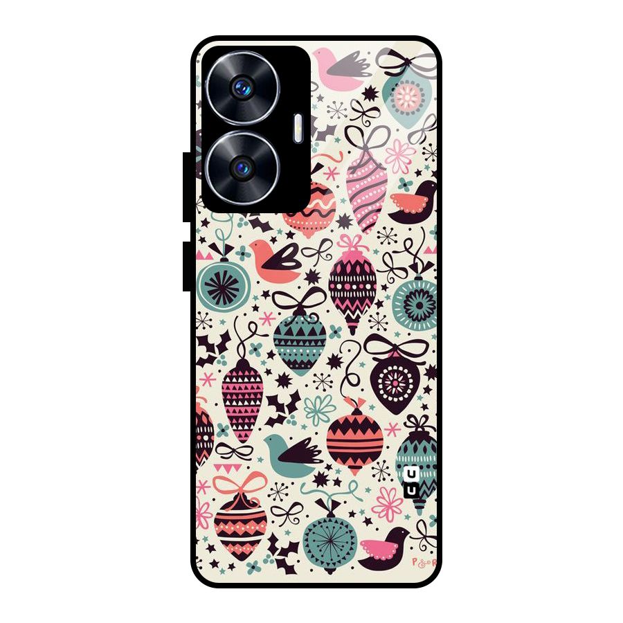 Celebration Pattern Glass Back Case for Realme Narzo N55