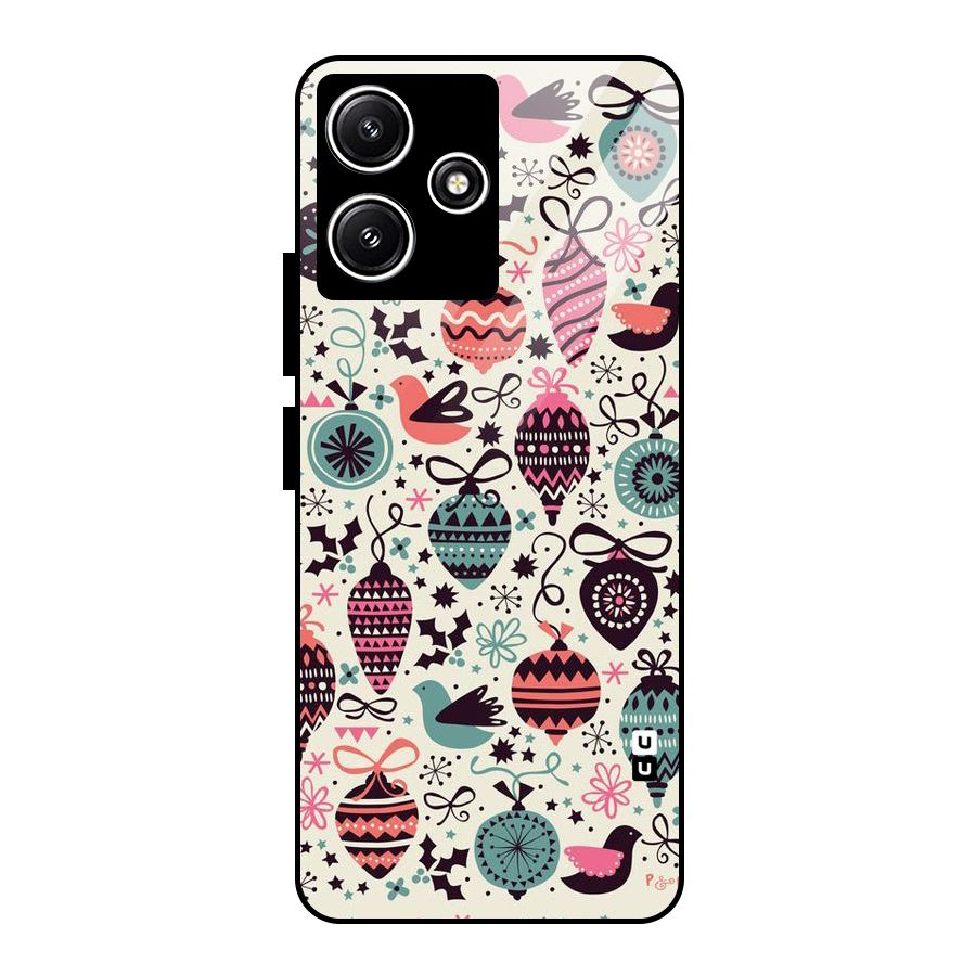 Celebration Pattern Glass Back Case for Redmi 12 5G
