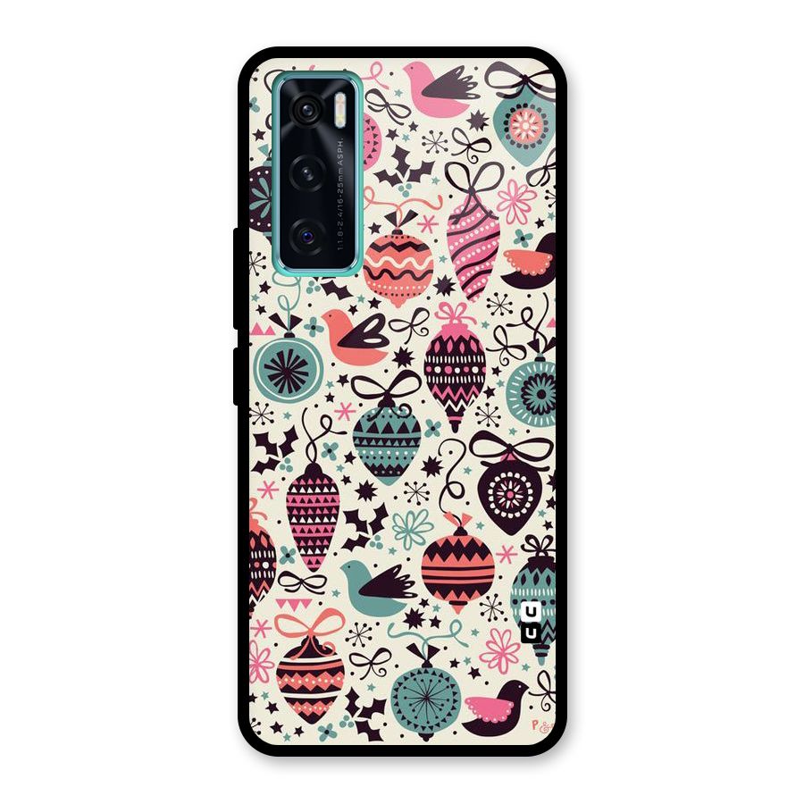 Celebration Pattern Glass Back Case for Vivo V20 SE