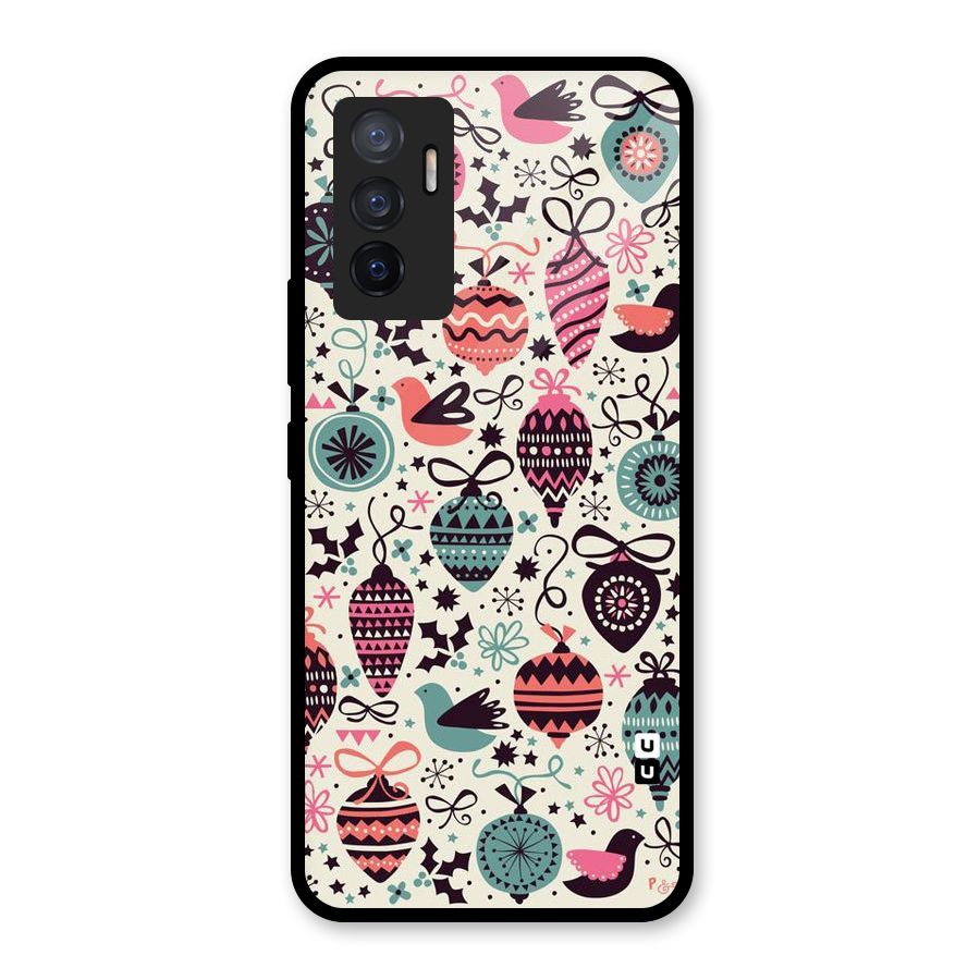 Celebration Pattern Glass Back Case for Vivo V23e