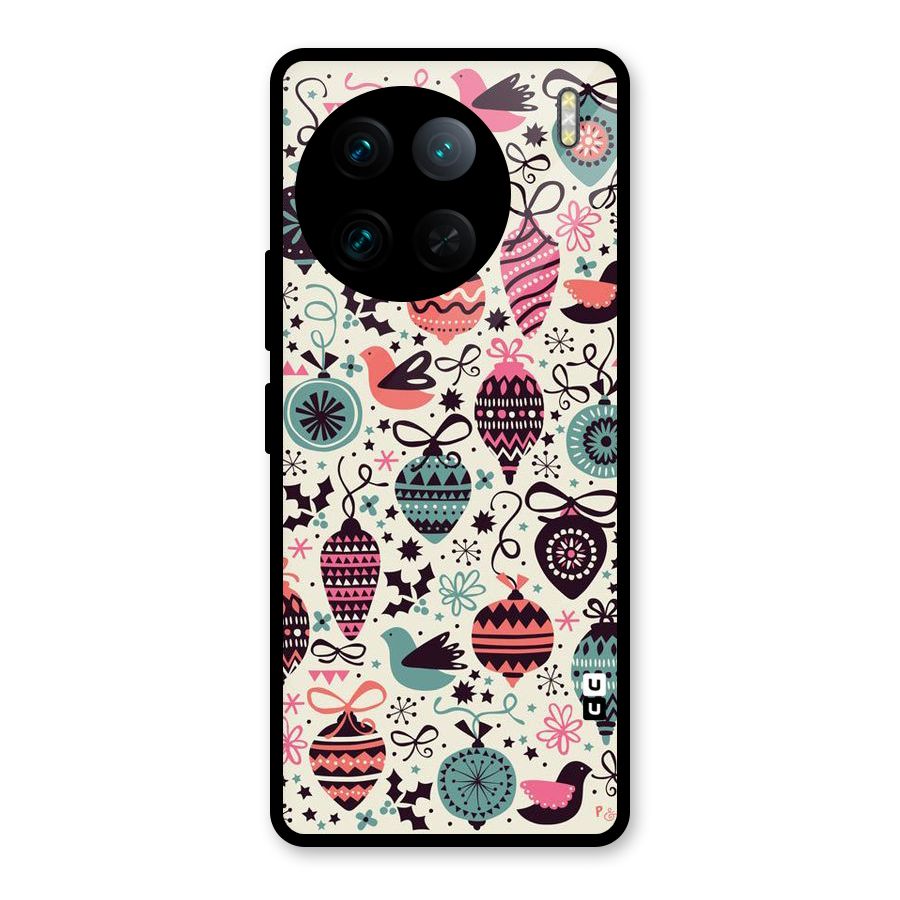 Celebration Pattern Glass Back Case for Vivo X90 Pro