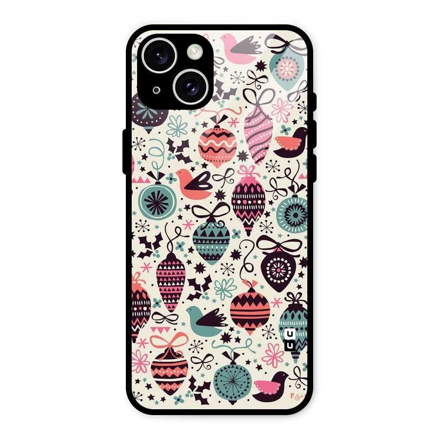Celebration Pattern Glass Back Case for iPhone 15 Plus
